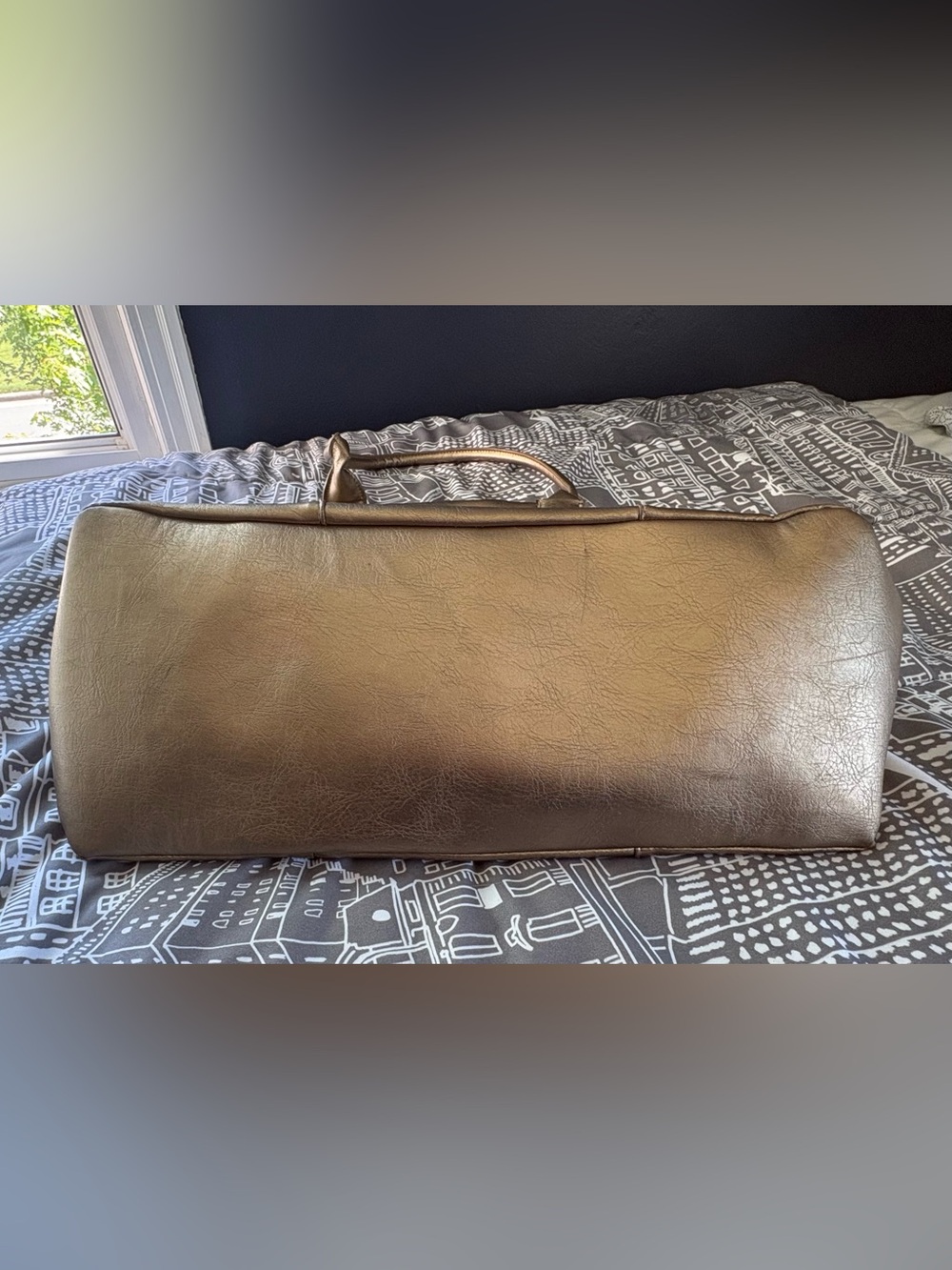 Bueno Vintage Gold Shoulder Tote Bag – Faux Leather Boho Satchel - Picture 6 of 12